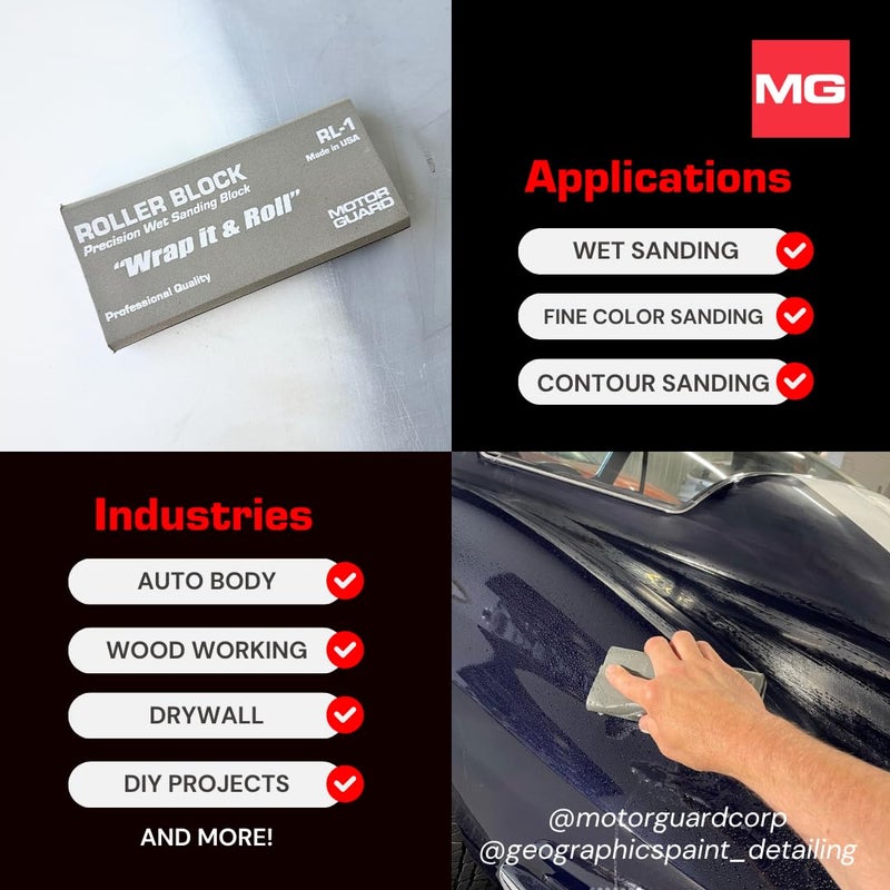 Motor Guard - Roller-Block Precision Wet Sanding Block (RL-1), One Size - Image 5